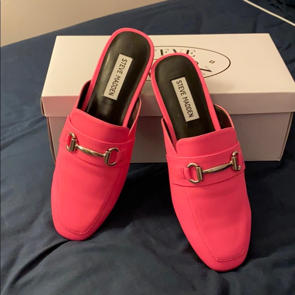 Hot Pink Steve Madden Mules
